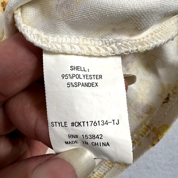 Melloday Blouse Top Women's Size XL Cuffed Short Sleeve Floral Boxy - Picture 6 of 9